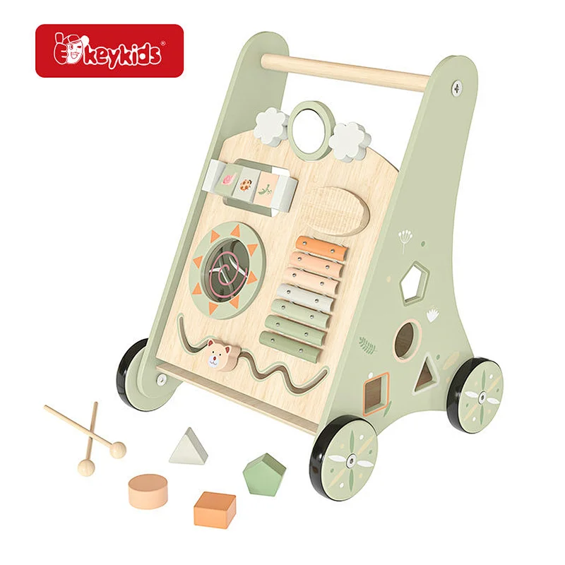 Montessori toys multi-activity center wooden push walkers toy for baby W16E240B